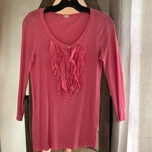 J. Crew pink ruffle top